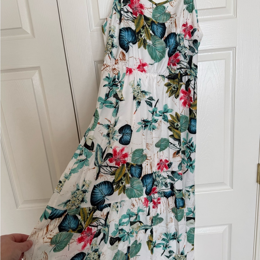 Floral Maxi Dress with Tropical Print
